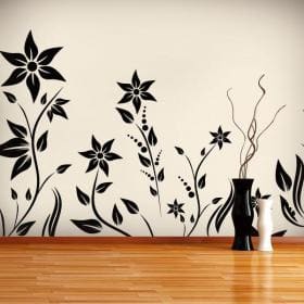 Jardin d&eacute;coratif vinyl avec fleurs I