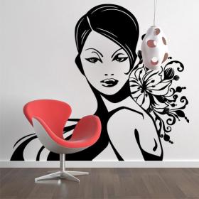 Femme de décoration murale silhouette
