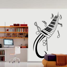 Vinyle décoratif notes de Piano et de musique