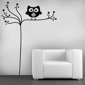 Minimaliste de vinyle d&eacute;coratif hibou
