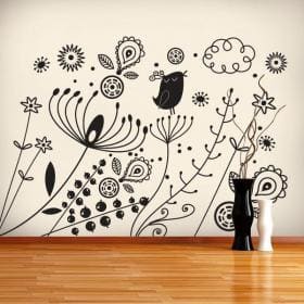 Autocollant mural art Floral