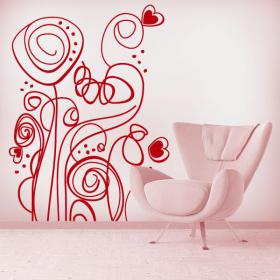 Fleurs Retro vinyle décoratif