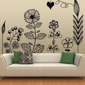 Art Floral décoratif de vinyle
