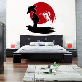 Panneaux luminescents divisant fluowall Oriental Geisha