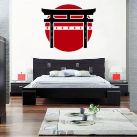 Porte d&eacute;corative vinyle Torii Japon