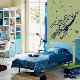 Fus&eacute;e spatiale vinyle d&eacute;coratif