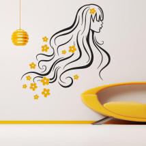 Femme de printemps silhouette décorative vinyle