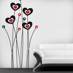 Fleurs décoratives de vinyle du coeur