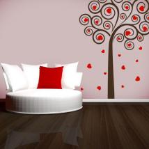 Arbre décoratif de vinyle de coeurs