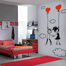 Panneaux luminescents divisant fluowall amour romantique dans les nuages