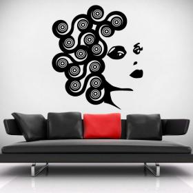 Face de mur décoratif vinyl femme