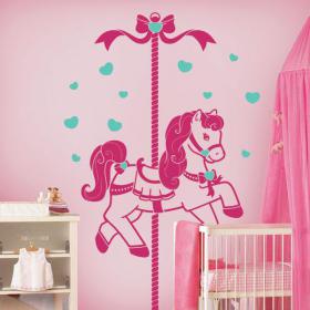 Vinyle d&eacute;coratif pour enfants cheval r&eacute;tro