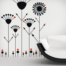Murs de vinyle décoratif fleurs Pop
