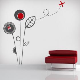 Fleurs de vinyl décoratif de l'auteur