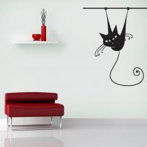 Chat suspendu de vinyle animaux