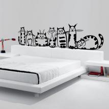 Vinyl décoratif famille de chats French 871