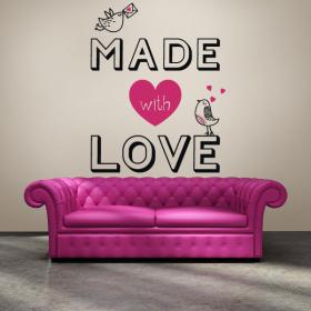 Panneaux luminescents divisant fluowall texte romantique Made With Love