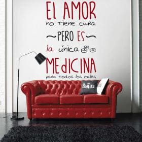 M&eacute;decine de vinyle adh&eacute;sif d&eacute;coratif de l'amour
