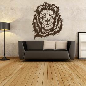 Visage de lion vinyle silhouette décorative