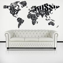 Luminescent panneaux séparation fluowall monde typographique carte textes