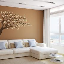 Branche d'arbre décoratif de vinyle avec feuilles