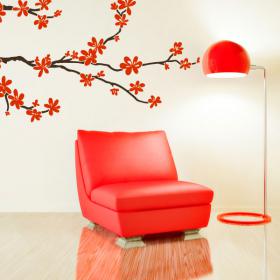 Arbre branche vinyle avec fleurs
