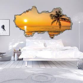 Vinyle murale 3D Sunset Beach