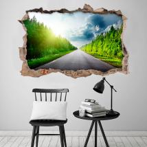Arbres et route 3D de vinyle