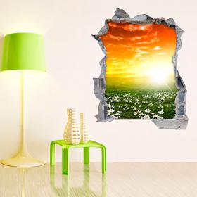 Vinyl 3D fleurs marguerites blanches
