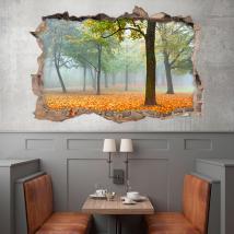 Arbres 3D de vinyle à l’automne French 4493