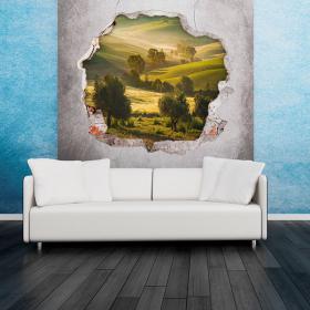 Arbres 3D de vinyle dans les montagnes