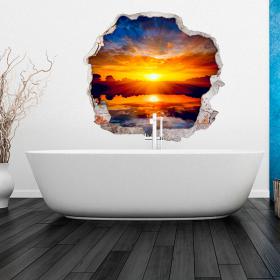 3D rayons du soleil dans le vinyle de mer