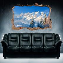 Montagnes enneigées 3D de vinyle