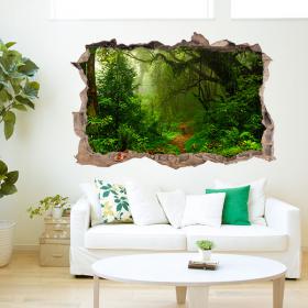 🥇 Nature d'arbres 3D vinyle trou mur French 5838 🥇