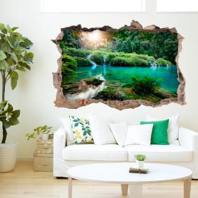 Montagnes et rivières 3D de vinyle