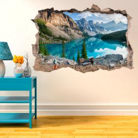Vinyl 3D lac dans les montagnes