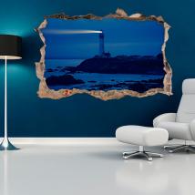 Vinyles 3D wall Lighthouse Beach