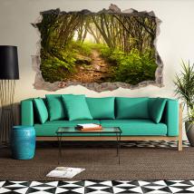 Parcours 3D de vinyle entre les arbres