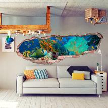 Coraux et poissons de mer 3D de vinyle