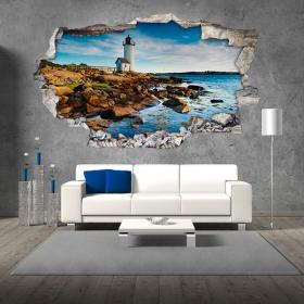 Phare de 3D de vinyle dans la mer