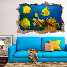 Vinyl 3D coraux et poissons de la mer