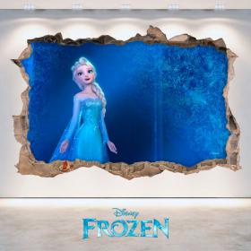 Mur vinyl 3D Disney Frozen trou