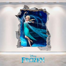 Mur vinyl 3D Disney Frozen trou
