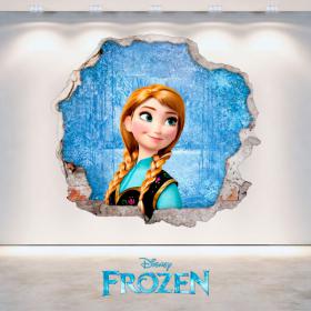 Mur 3D vinyle Disney Anna Frozen trou