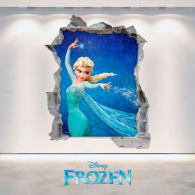 Mur de trou vinyl 3D Disney congelés