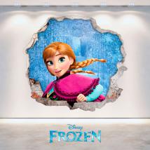 Mur 3D trou Disney Frozen Anna de vinyle