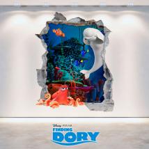 Vinyl 3D Disney Dory trou mur