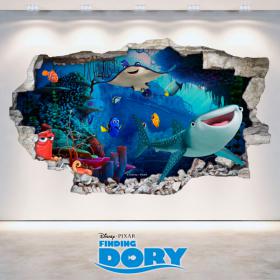 Vinyle de Disney vous cherchez mur trou 3D Dory