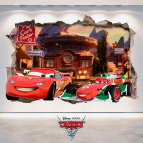 Mur de trou Stickers Disney 3D Cars 2