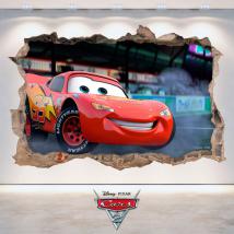 Trou de Disney Cars 2 autocollant mural 3D